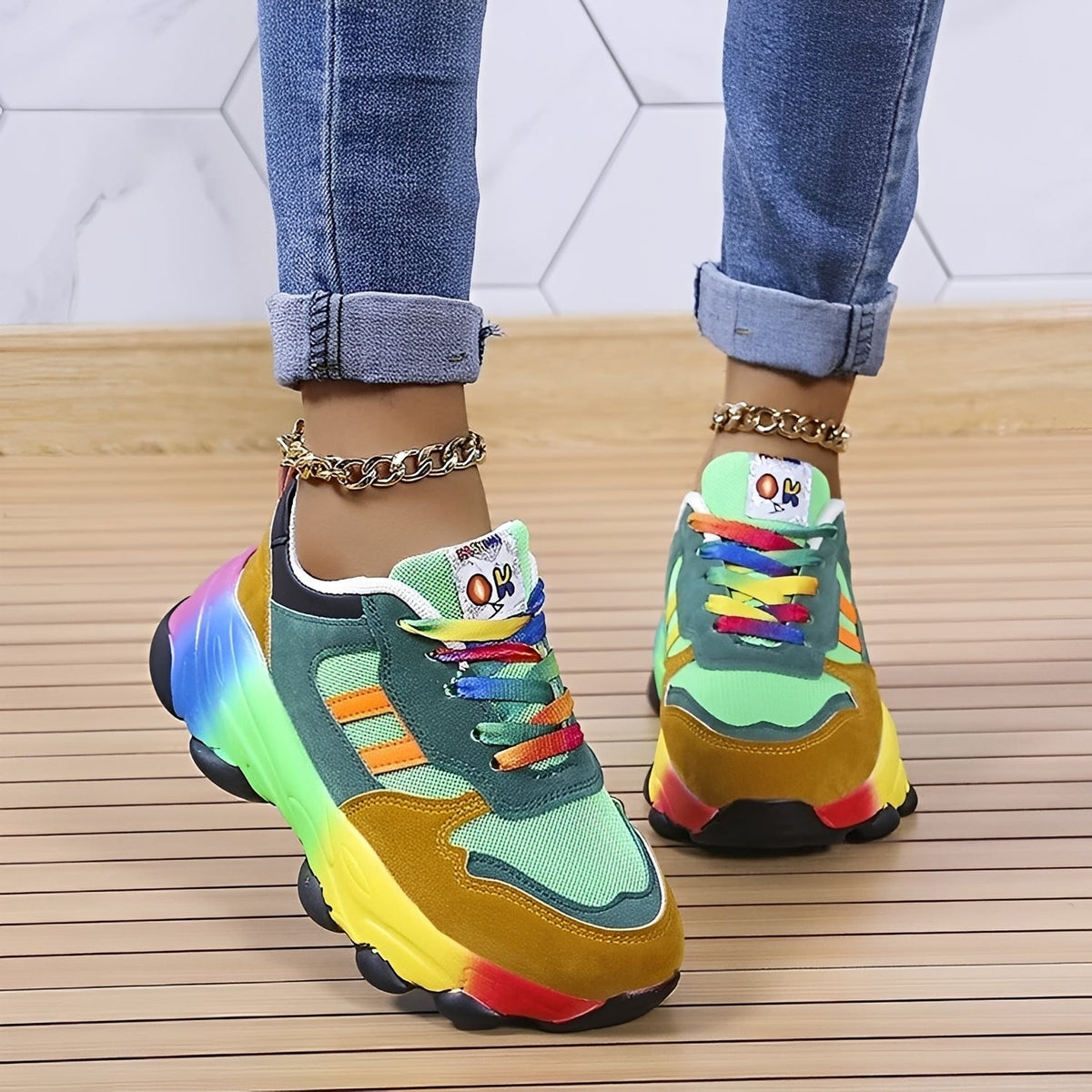 Erika - Pantofi confortabili Rainbow
