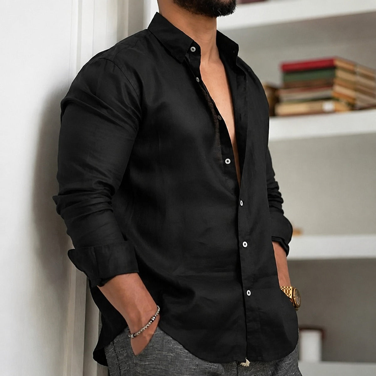 Ronnie - Cămașă casual din material ușor