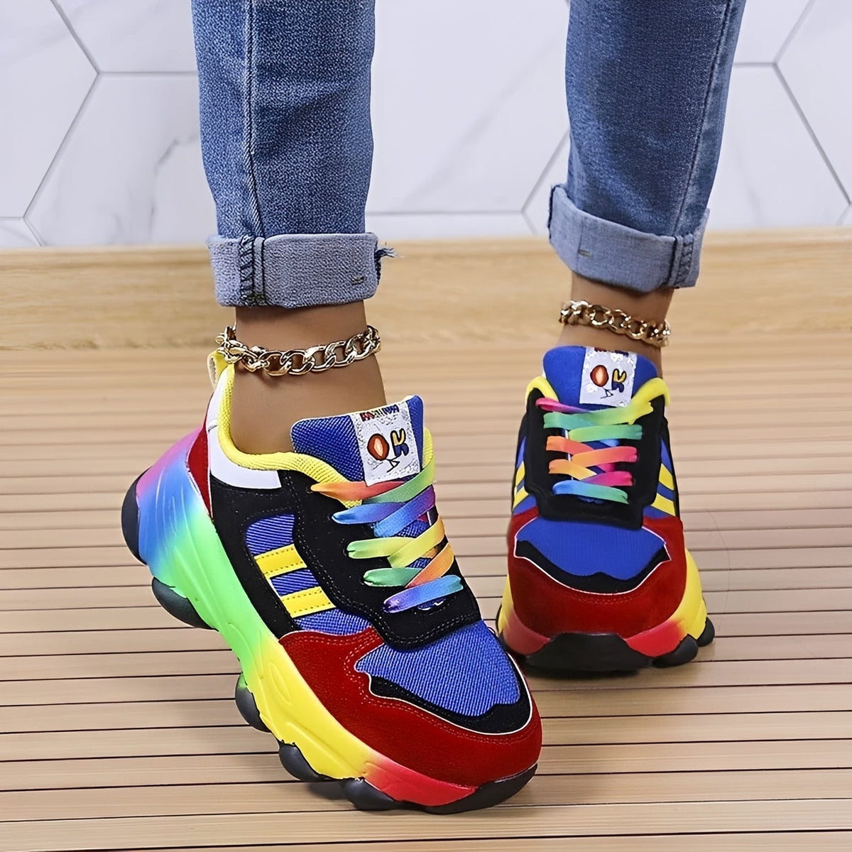 Erika - Pantofi confortabili Rainbow