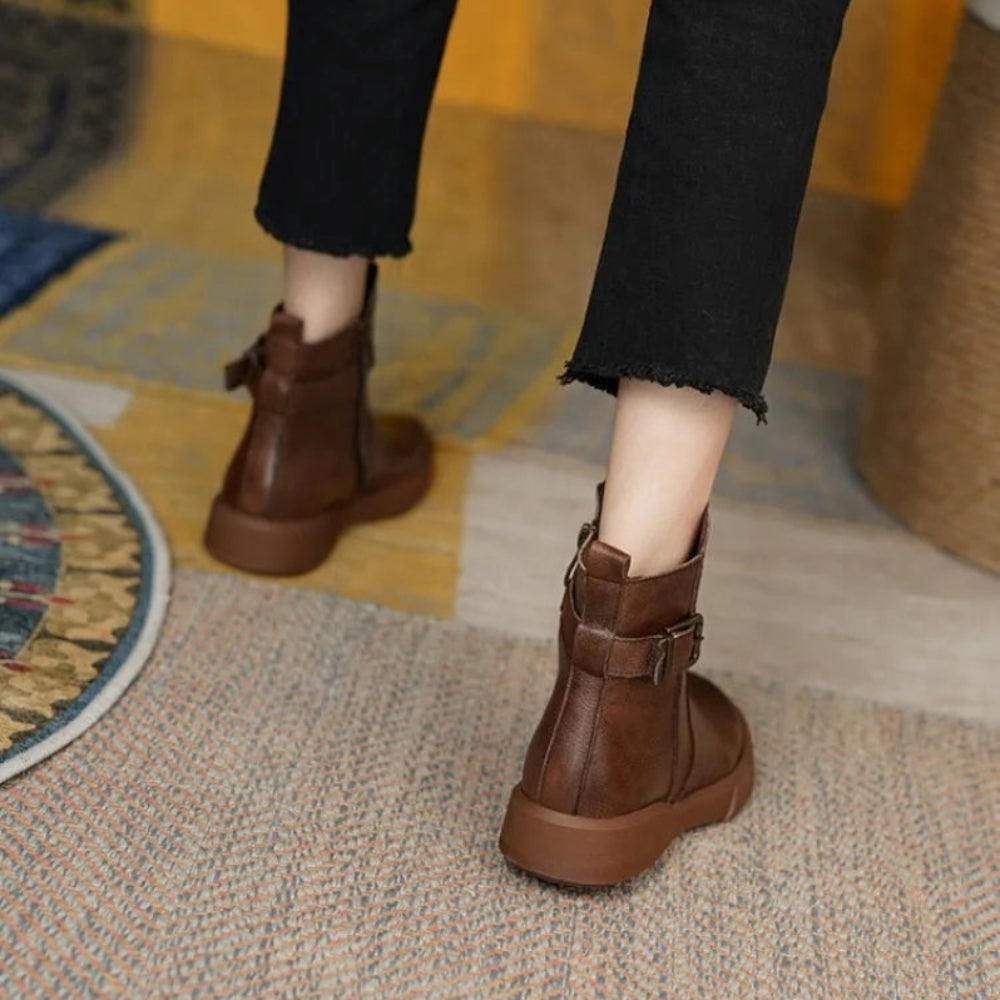 Belladonna - Botine din piele vintage