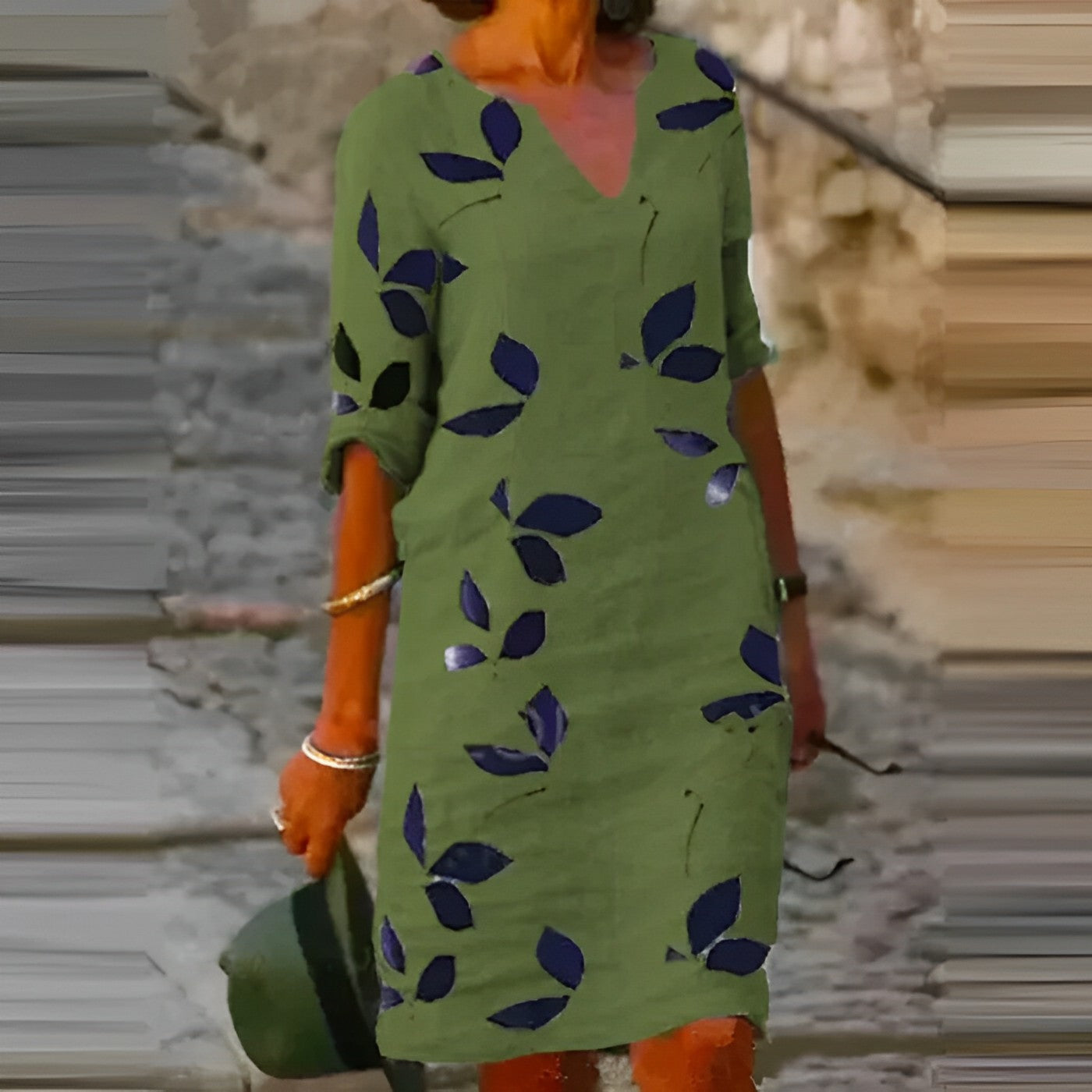 Amanda - Rochie casual de vară cu imprimeu solid