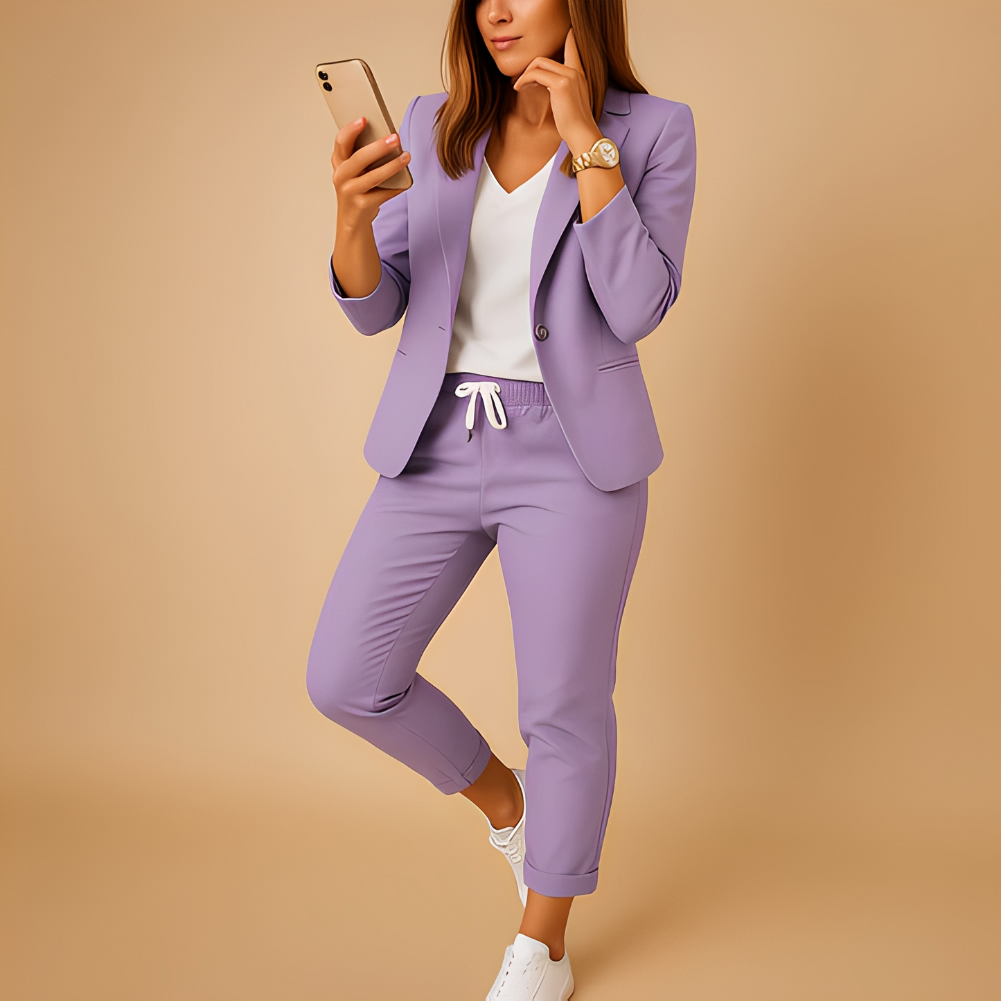 Aletha - Set sacou și pantaloni personalizat pentru femei