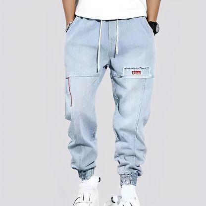 Victor - Jeans baggy stil cu manșete elastice pentru bărbați