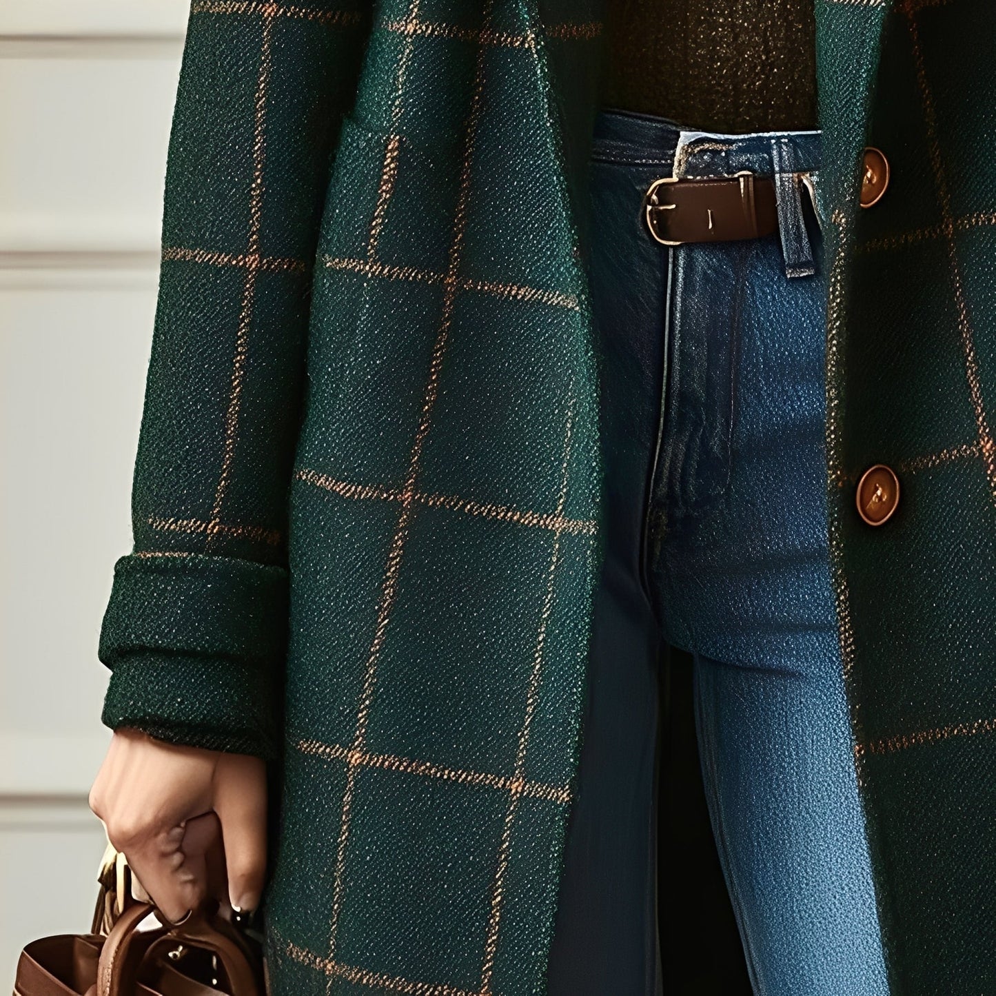 Moriah - Manta clasică din tweed cu model în carouri pentru femei