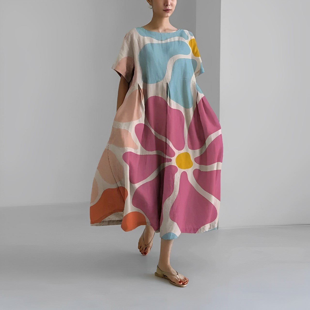 Naomi - Rochie boho maxi cu flori, perfectă pentru primăvară