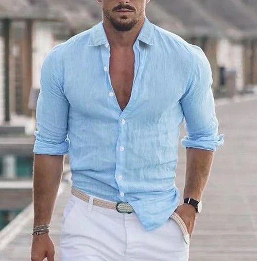 Renzie - Cămașă elegantă din in de vară