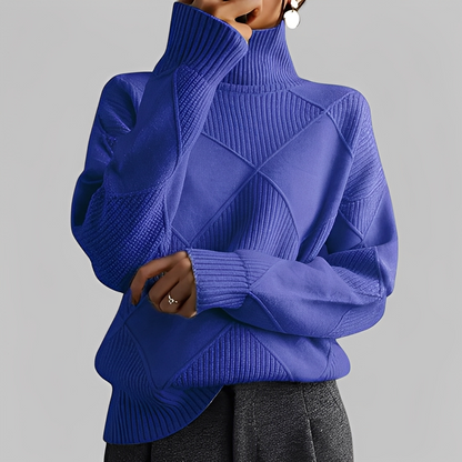 Mariette - Pulover oversize de iarnă pentru femei cu guler înalt